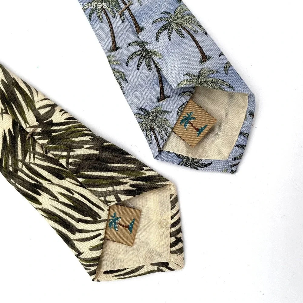 VTG Tommy Bahama 100% Silk Made in USA Hawaii Aloha Print Tie Set of 2
